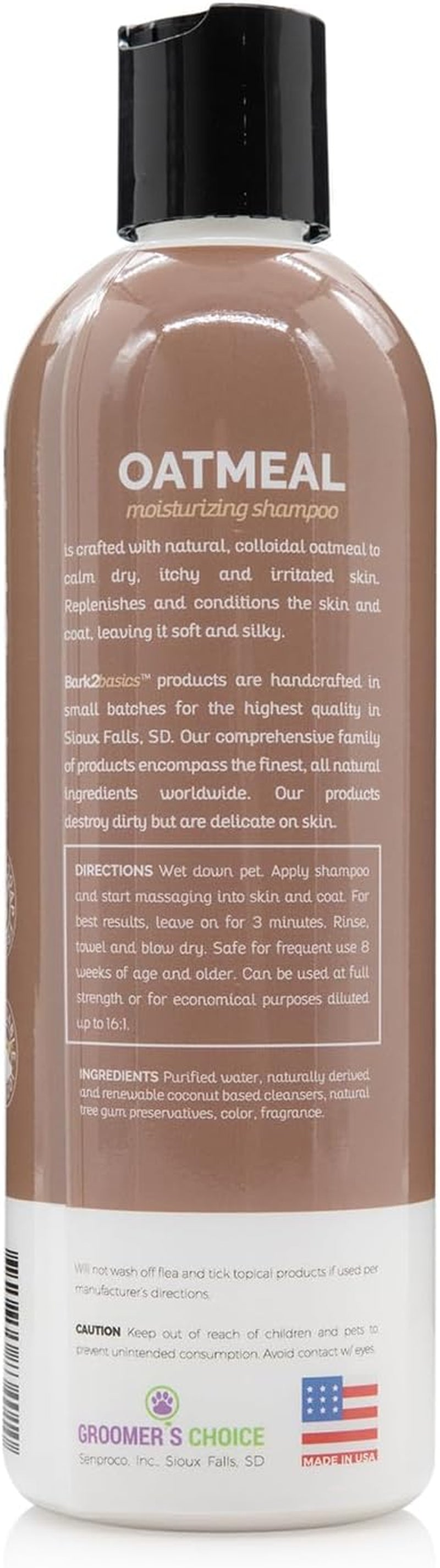 Oatmeal Dog Shampoo, 16 Oz - Natural Colloidal Oatmeal, Natural Ingredients, Calms Dry Itchy Irritated Skin, Moisturizes and Soothes the Skin and Coat, Professional Grade