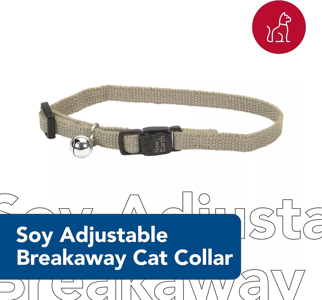 Pet New Earth Soy Adjustable Breakaway Cat Collar - Eco-Friendly, Odor-Resistant and Adjustable Cat Collar, Rose, 3/8" X 08"-12"