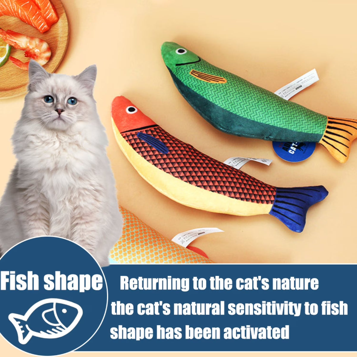 Cats Catnip Toys, Realistic Fish Interactive Toys for Kitty Pets