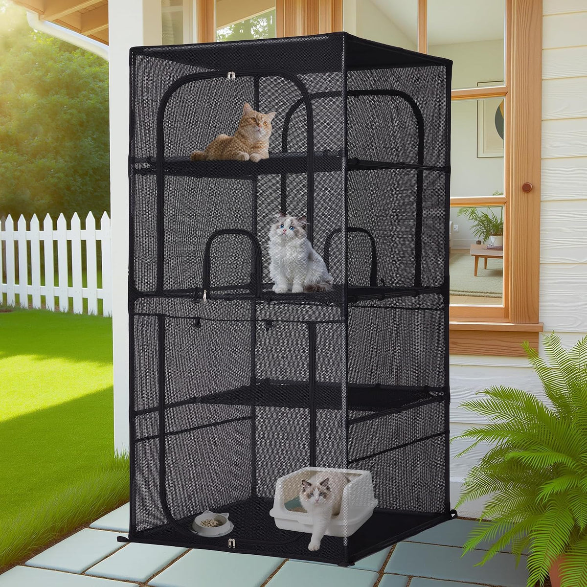 Catio Outdoor Cat Enclosure Window 61.4" H Large Cat Cage