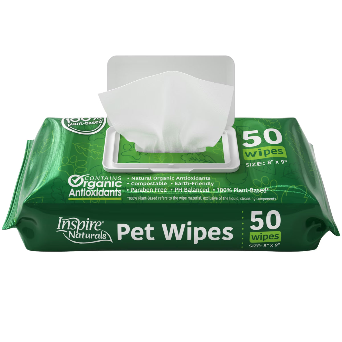 Pet Wipes for Dogs and Cats, Deodorizing Dog Wipes for Paws and Butt (50 Count)