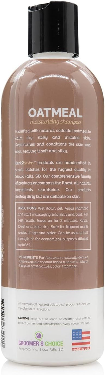 Oatmeal Dog Shampoo, 16 Oz - Natural Colloidal Oatmeal, Natural Ingredients, Calms Dry Itchy Irritated Skin, Moisturizes and Soothes the Skin and Coat, Professional Grade