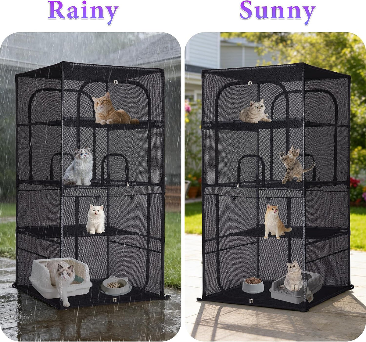 Catio Outdoor Cat Enclosure Window 61.4" H Large Cat Cage