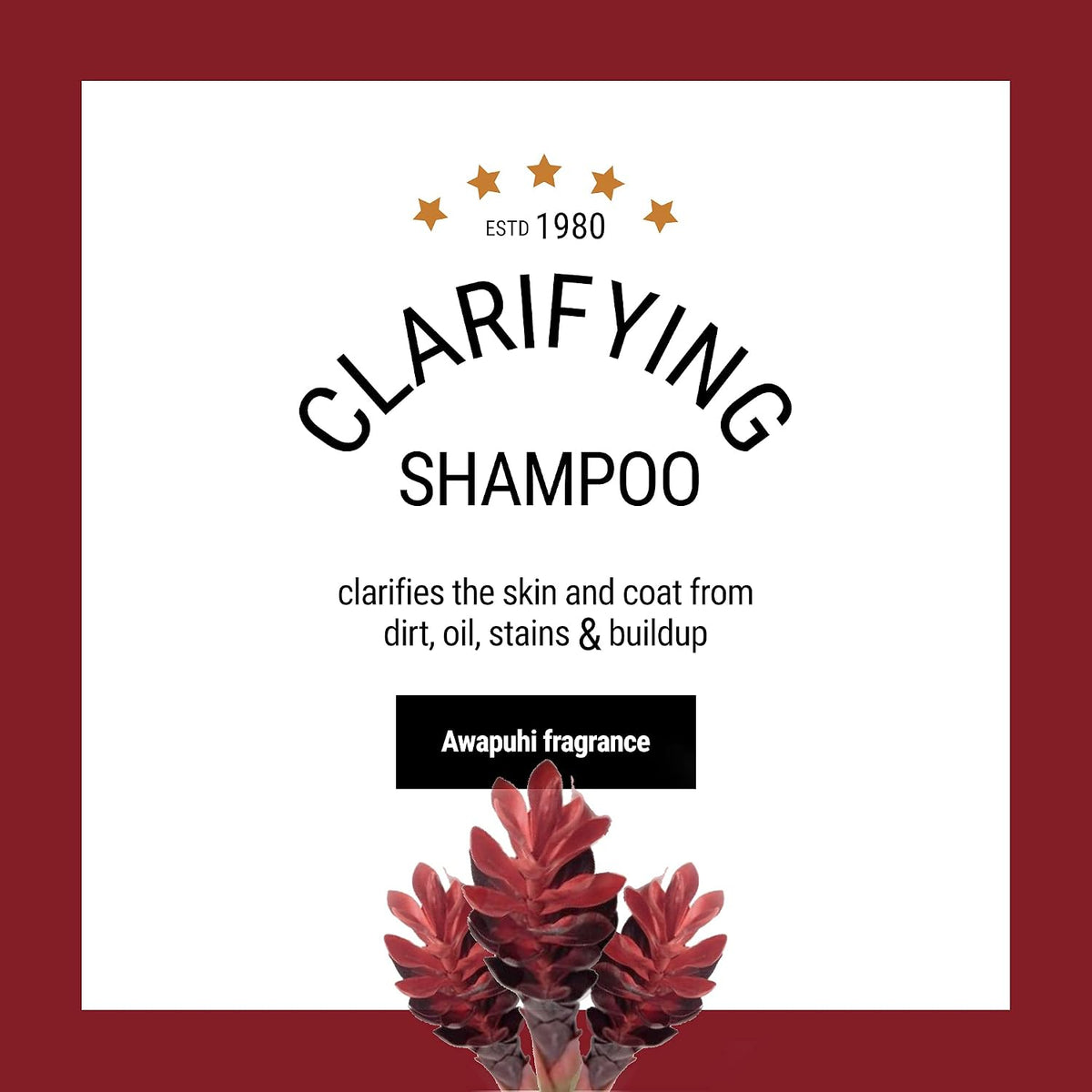 Clarifying Dog Shampoo, Removes Stains, Awapuhi, 1 Gallon