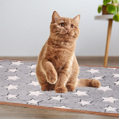 Pet Blanket, Medium Soft Fluffy Flannel Star Printed Throw Blanket, Scratch Proof Furniture Protector Cover 16X24 Inches, (Gray, 1 Pack 3), Intended for Dog/Cat