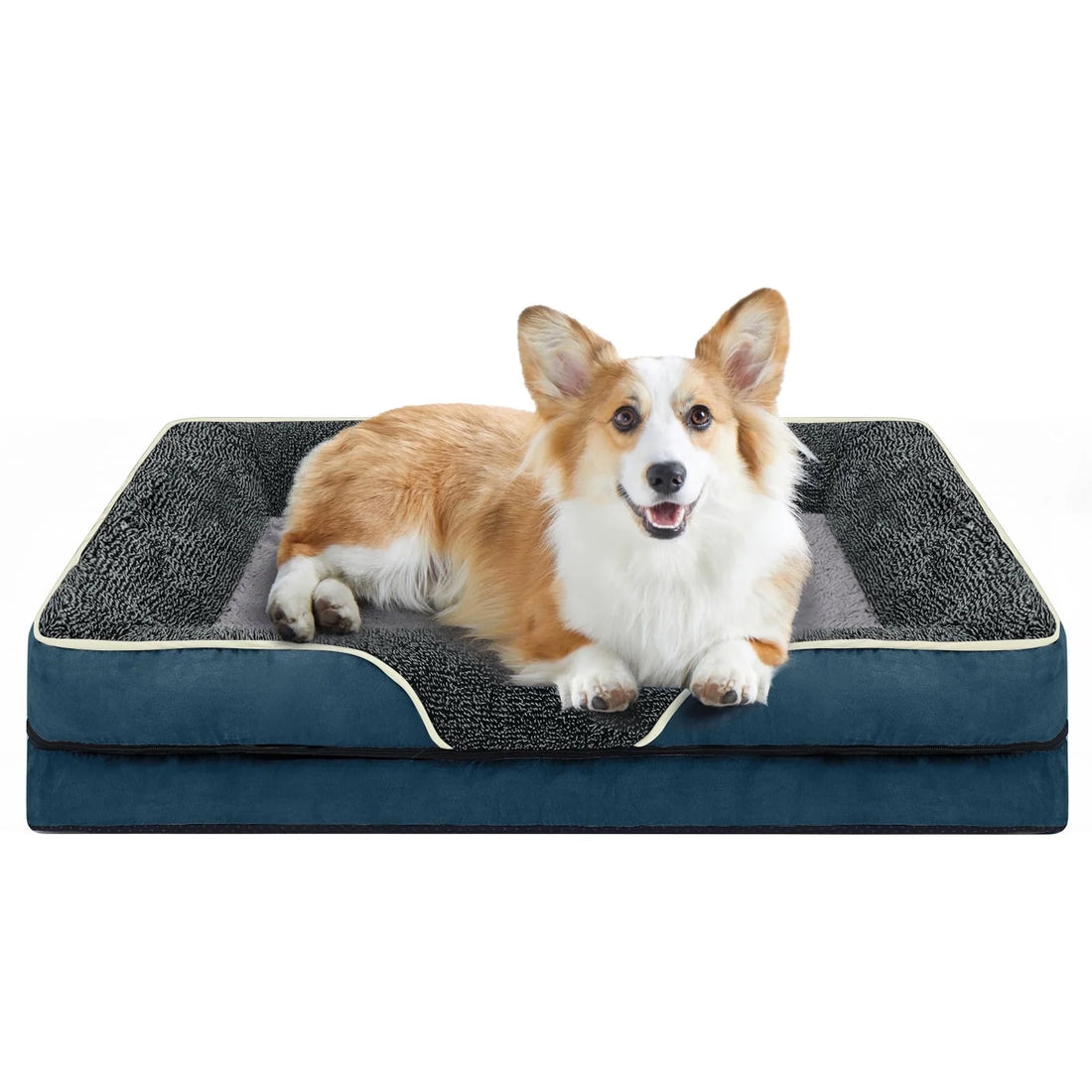 Dog Beds for Large Medium Small Dogs Orthopedic Pet Bed Sofa Supportive Egg Crate Foam Animal Couch with Removable Washable Cover Non Skid Bottom S to XL
