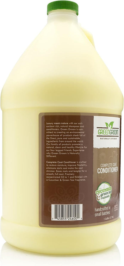 Green Groom Complete Coat Dog Conditioner, 1 Gallon, Detangler, Coconut Oil