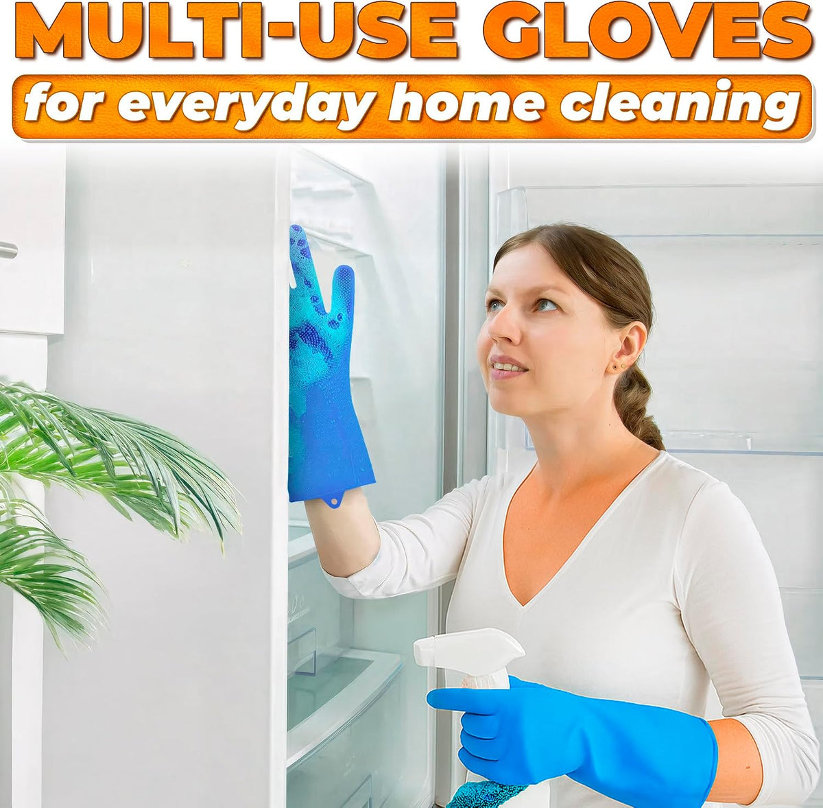 2-In-1 Cat and Dog Washing Gloves with 3000 Soft Bristles (Blue)