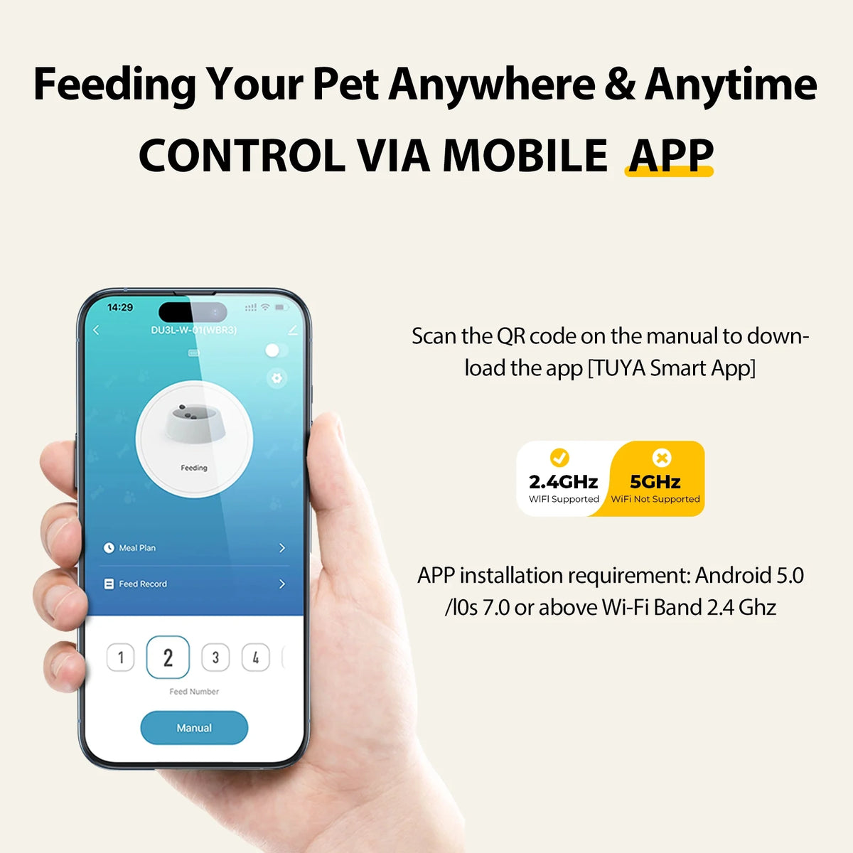 Smart Wifi Automatic Cat Feeder 3L Dog Pet Food Dispenser Scheduled Feeding with App Remote Control
