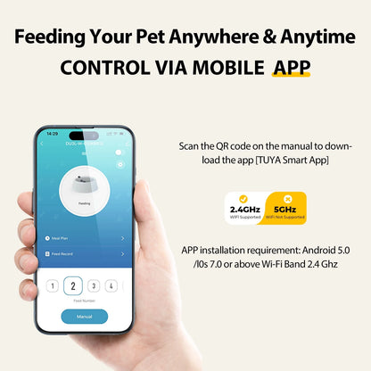 Smart Wifi Automatic Cat Feeder 3L Dog Pet Food Dispenser Scheduled Feeding with App Remote Control