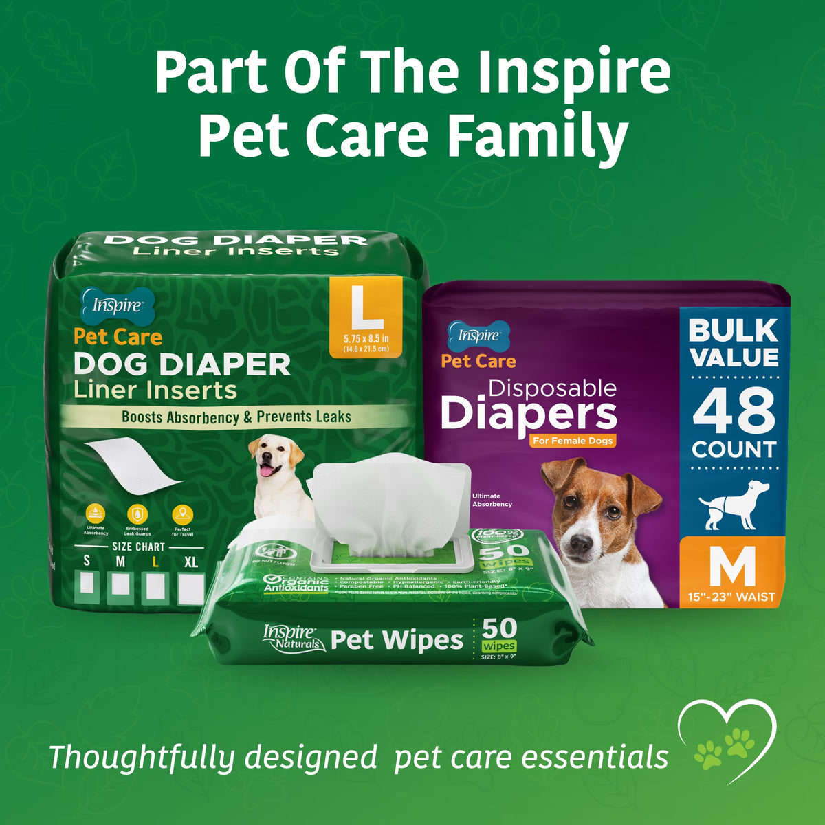 Pet Wipes for Dogs and Cats, Deodorizing Dog Wipes for Paws and Butt (50 Count)