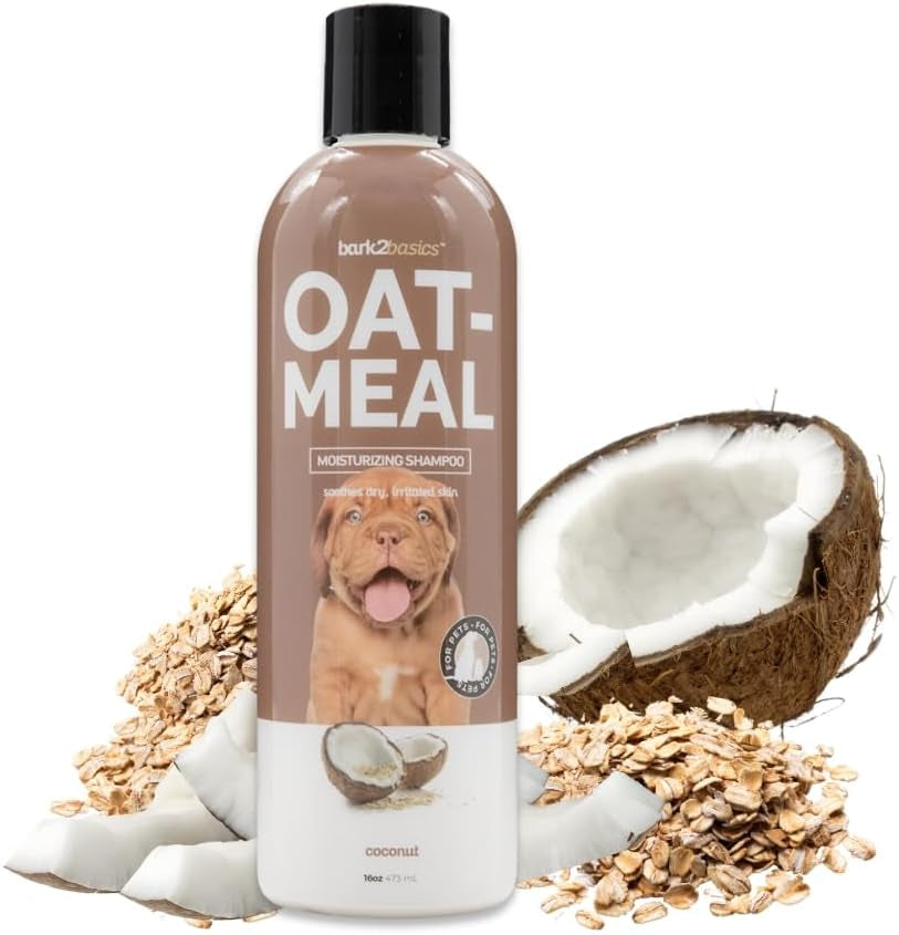 Oatmeal Dog Shampoo, 16 Oz - Natural Colloidal Oatmeal, Natural Ingredients, Calms Dry Itchy Irritated Skin, Moisturizes and Soothes the Skin and Coat, Professional Grade