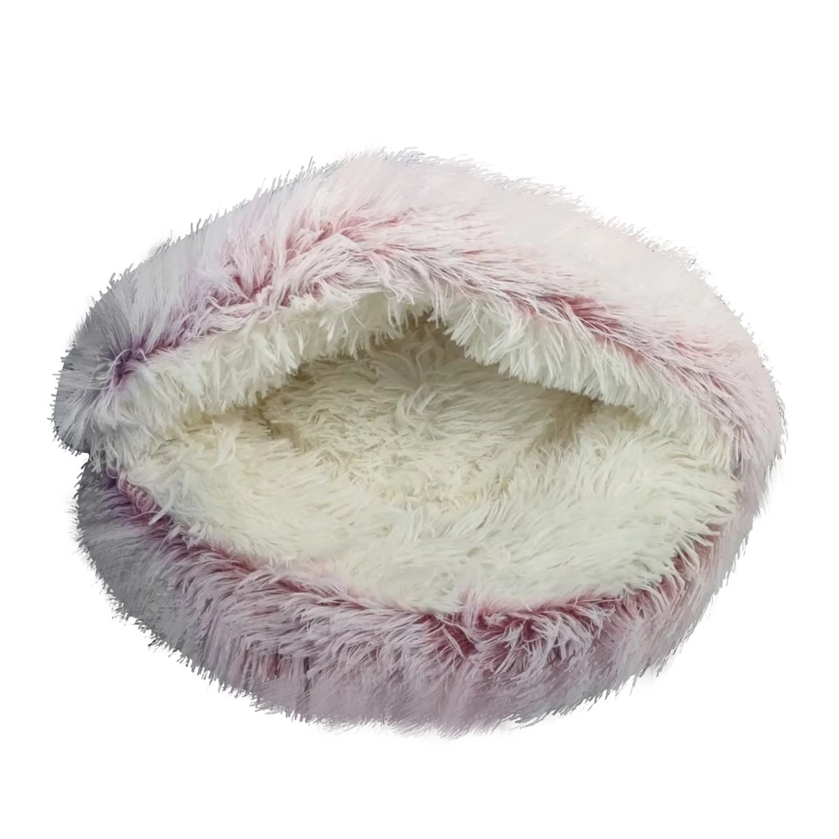 Cat Bed round Plush Hooded Cat Bed Cave, for Indoor Cats or Small Dog Beds, Calming Pet Beds Calm Anti-Nxiety Dog Bed, Waterproof Bottom Washable (16"X16")