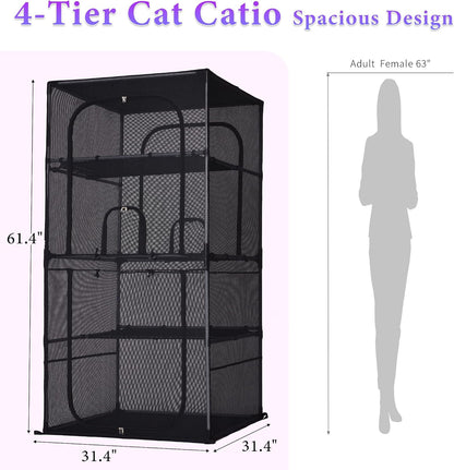 Catio Outdoor Cat Enclosure Window 61.4" H Large Cat Cage