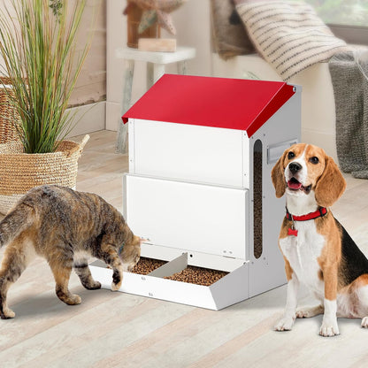 Automatic Cat Feeder 2 Cats,50Cups/12L Pet Feeders Large Capacity Outdoor