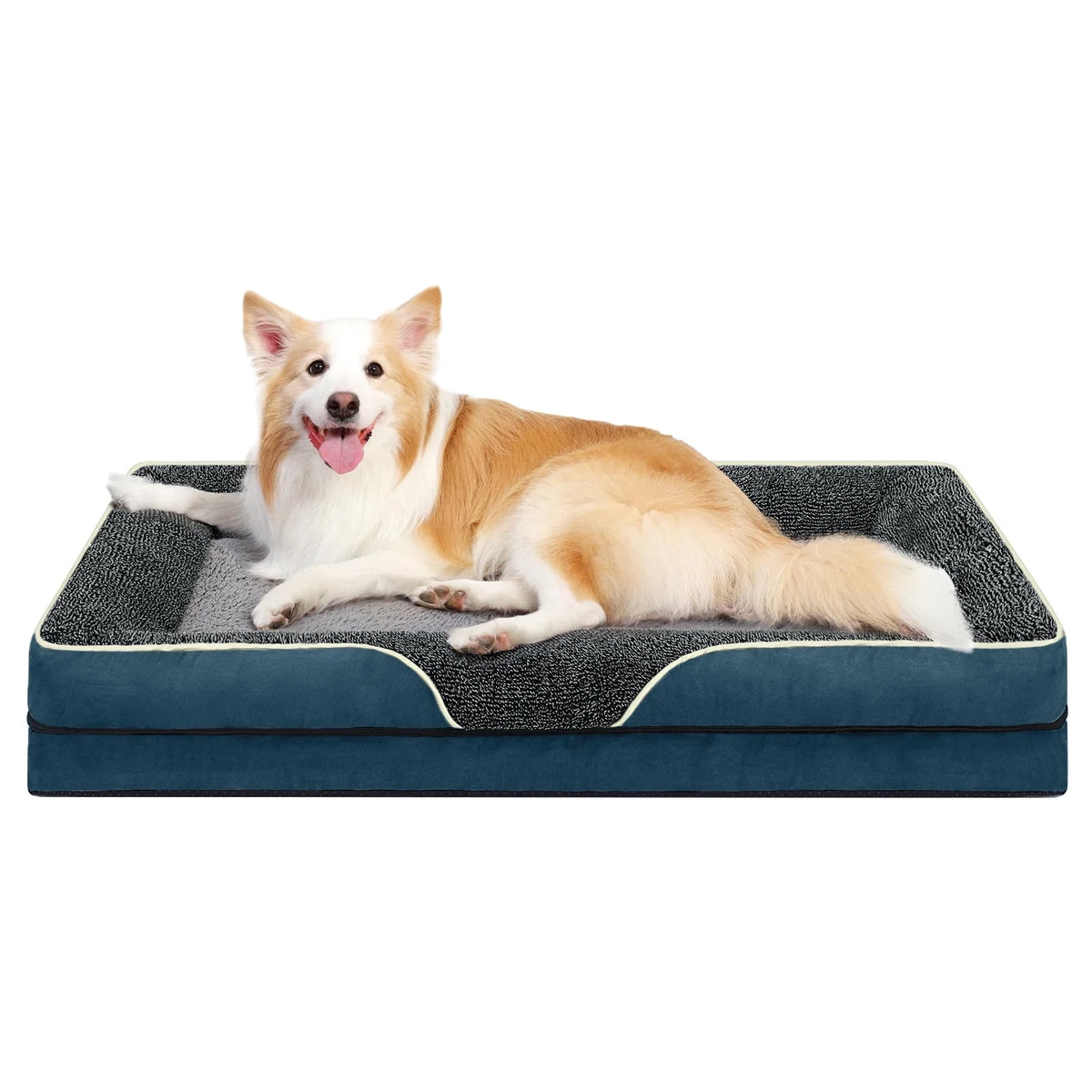 Dog Beds for Large Medium Small Dogs Orthopedic Pet Bed Sofa Supportive Egg Crate Foam Animal Couch with Removable Washable Cover Non Skid Bottom S to XL