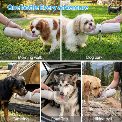 Portable Dog Water Bottle, Leak Proof Collapsible Water Bottles Lightweight Dog Water Bottle Suitable for Pets Outdoor Walking, Hiking, Travel, Camping (Gray, 20.9, Ounces)