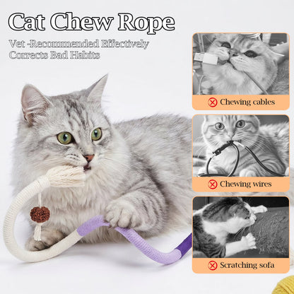 Cat Chew Toys, 12PCS Chew Rope &amp; Silvervine Sticks for Bored Indoor Adult Cats, Interactive Catnip Toys for Cats for Teeth Cleaning