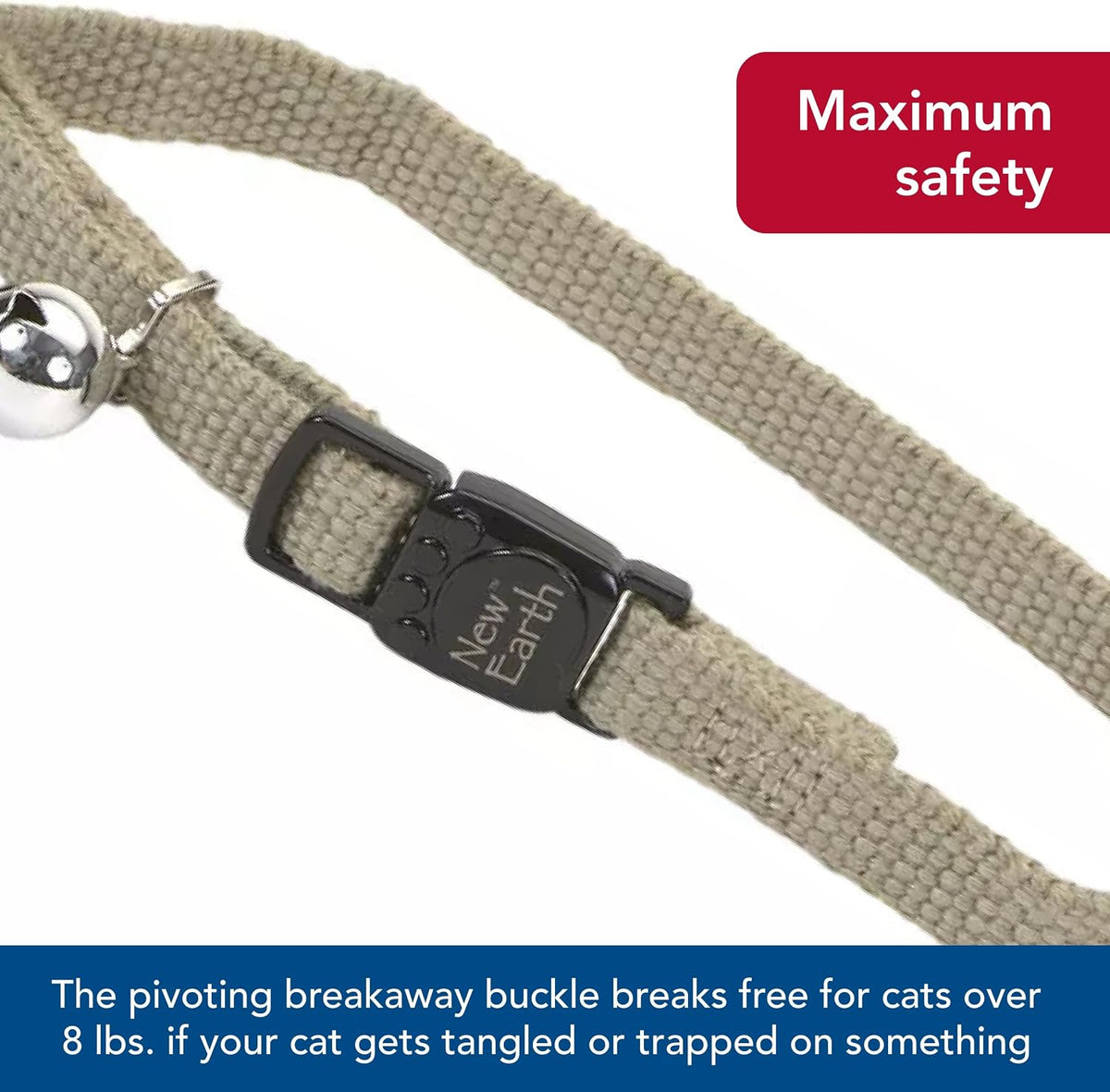 Pet New Earth Soy Adjustable Breakaway Cat Collar - Eco-Friendly, Odor-Resistant and Adjustable Cat Collar, Rose, 3/8" X 08"-12"