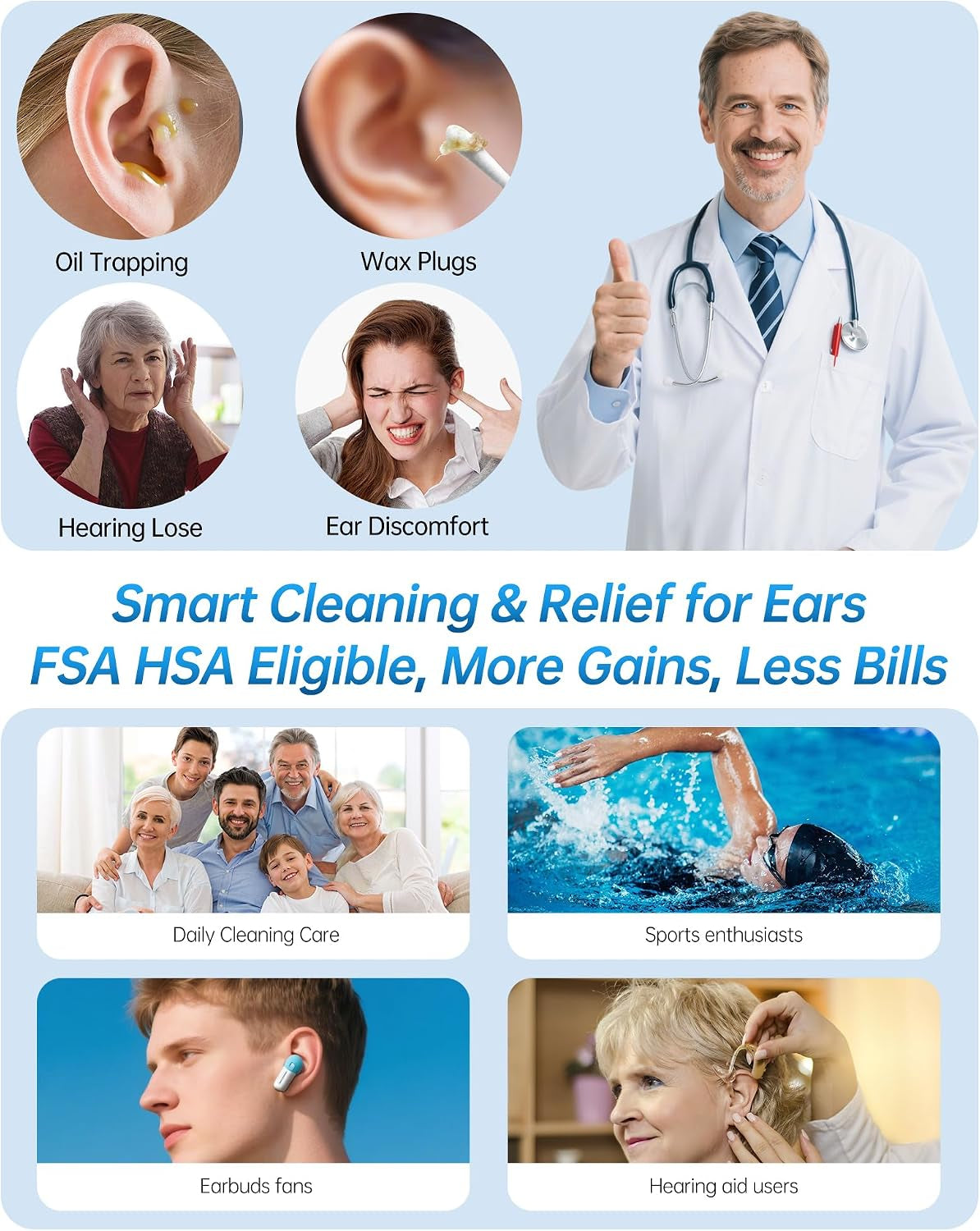 Electric Ear Wax Removal Kit Effective Flushing Irrigation