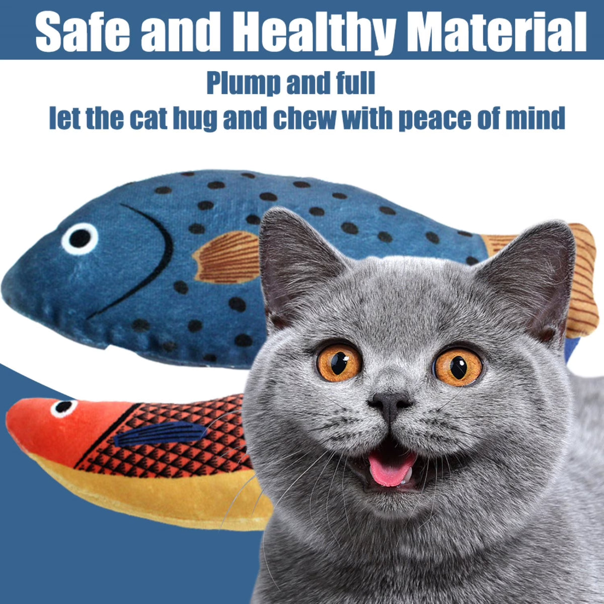Cats Catnip Toys, Realistic Fish Interactive Toys for Kitty Pets