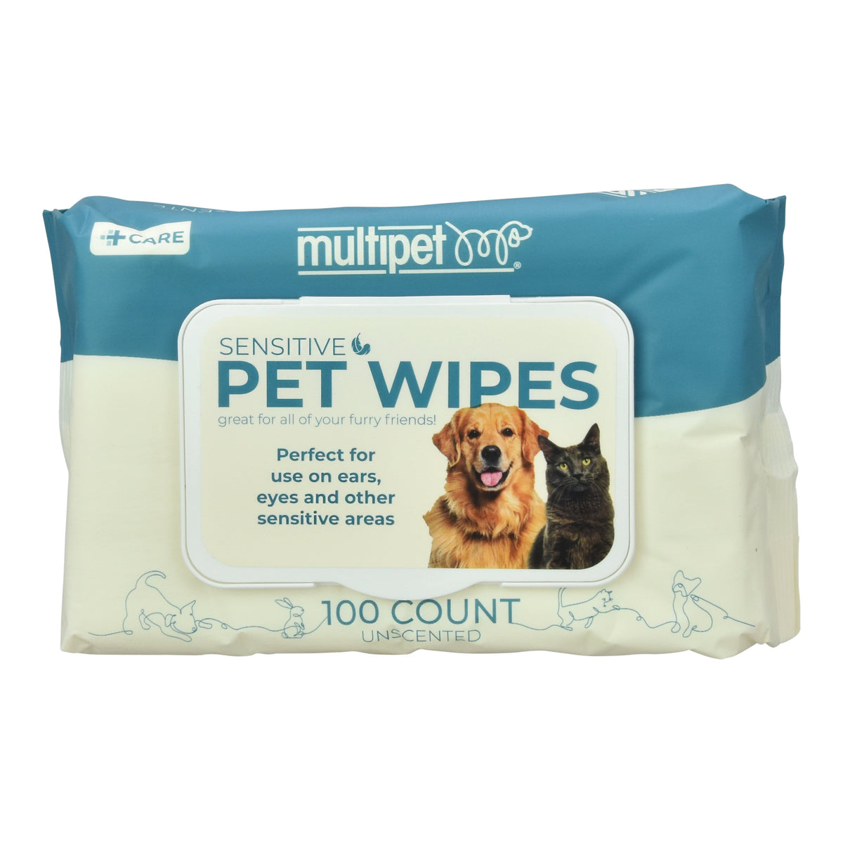 Sensitive Area Pet Wipes, 100 Count, for Dogs and Cats