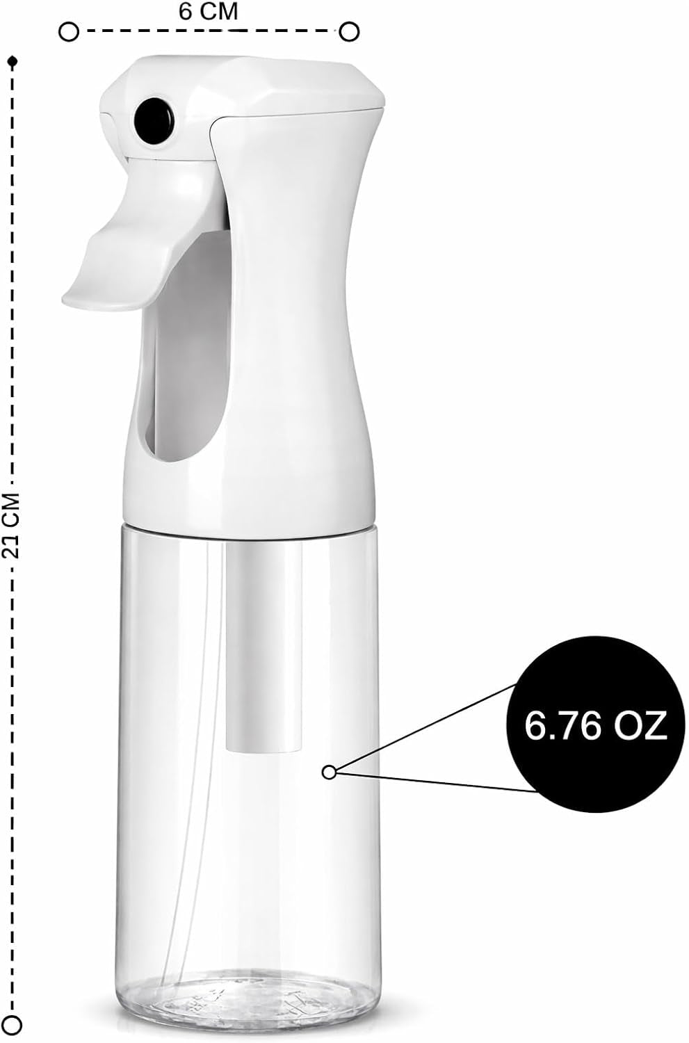 Continuous Mist Clear Spray Bottle 200Ml Fine Mist for Hair
