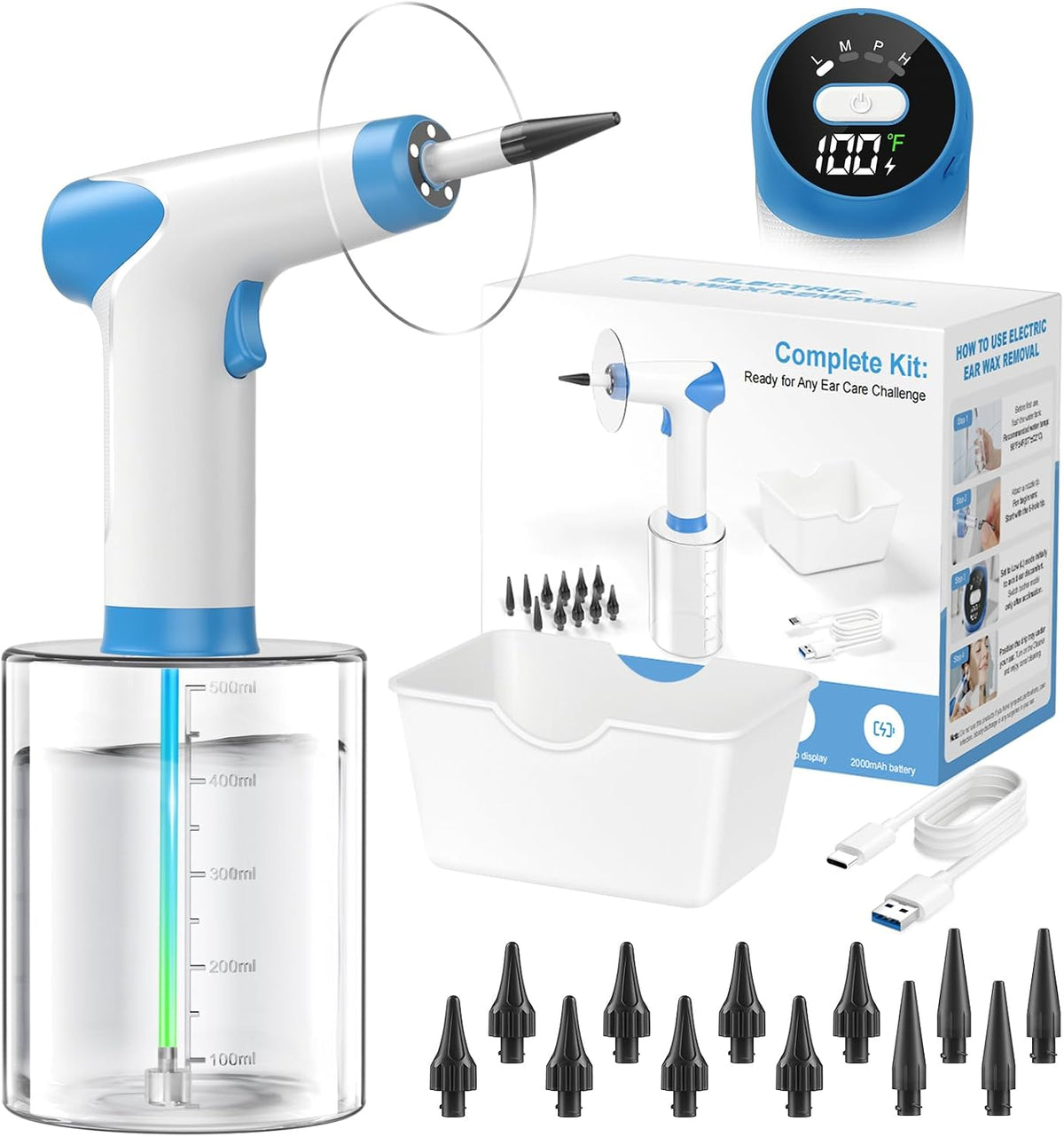 Electric Ear Wax Removal Kit Effective Flushing Irrigation