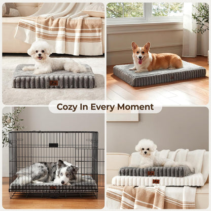 Orthopedic Large Dog Bed，Waterproof Washable Dog Crate 35X22 Grey