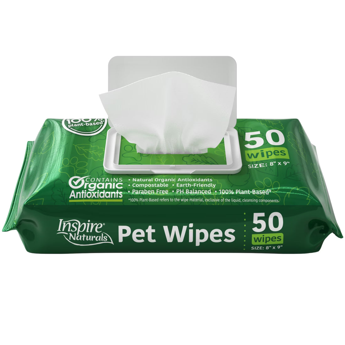 Pet Wipes for Dogs and Cats, Deodorizing Dog Wipes for Paws and Butt (50 Count)