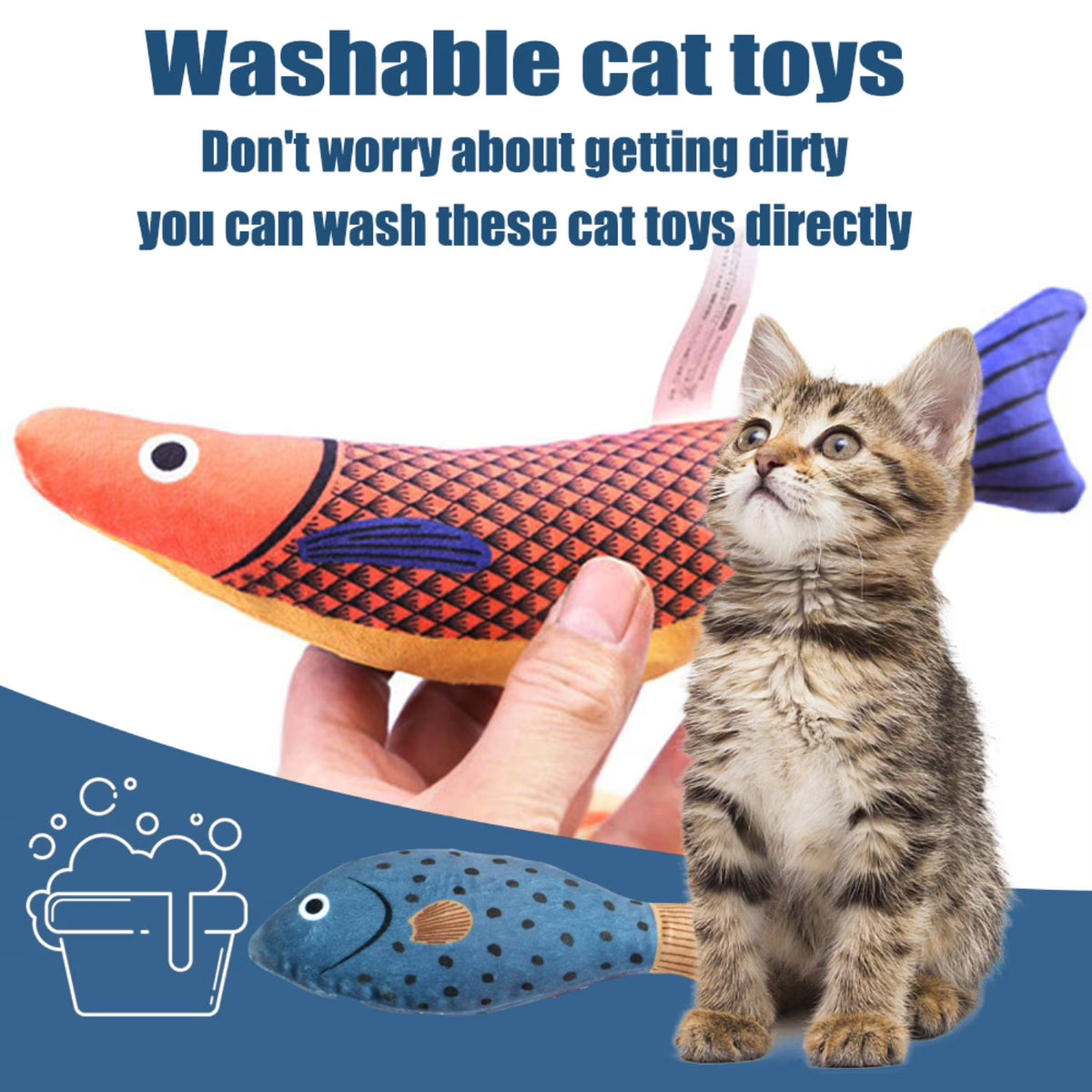 Cats Catnip Toys, Realistic Fish Interactive Toys for Kitty Pets