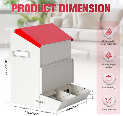 Automatic Cat Feeder 2 Cats,50Cups/12L Pet Feeders Large Capacity Outdoor