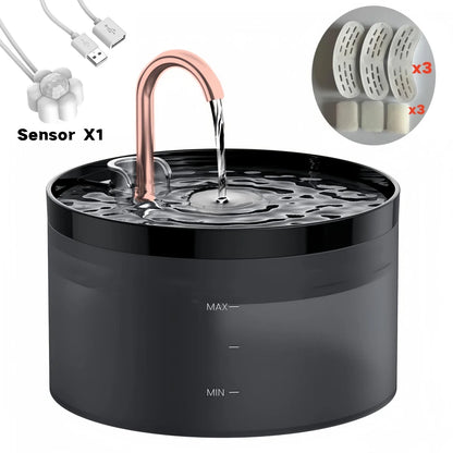 2.1L Automatic Pet Water Fountain Indoor Ultra-Quiet Pump Faucet Cat Fountains Suitable with USB Sensor Electric for Cats Dogs