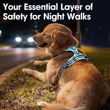 No Pull Dog Harness Medium, Reflective Vest with Front Clip &amp; Handle