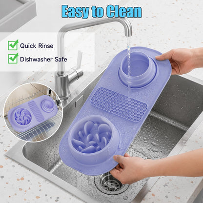 Dog Lick Bowl with Rolling Ball, 3 in 1 Slow Feeder Dog Bowls