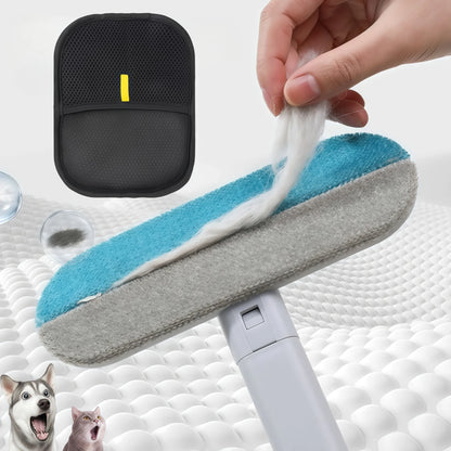 Pet Hair Removal Set Tool Reusable Static Removal Gloves Double-Sided Cat Grooming Gloves Remove Dog Fur Hair for Carpets Sofa