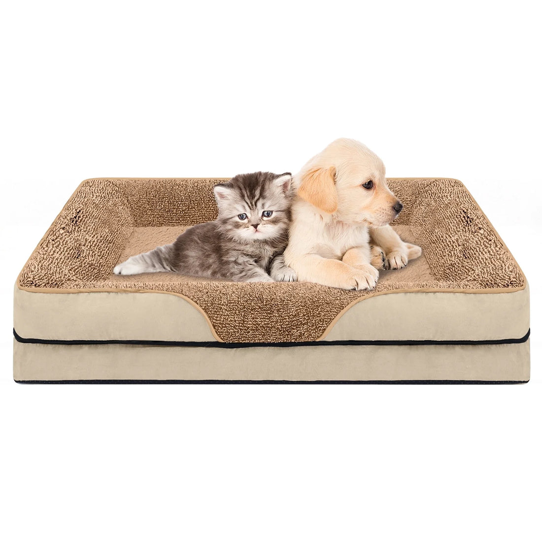 Dog Beds for Large Medium Small Dogs Orthopedic Pet Bed Sofa Supportive Egg Crate Foam Animal Couch with Removable Washable Cover Non Skid Bottom S to XL